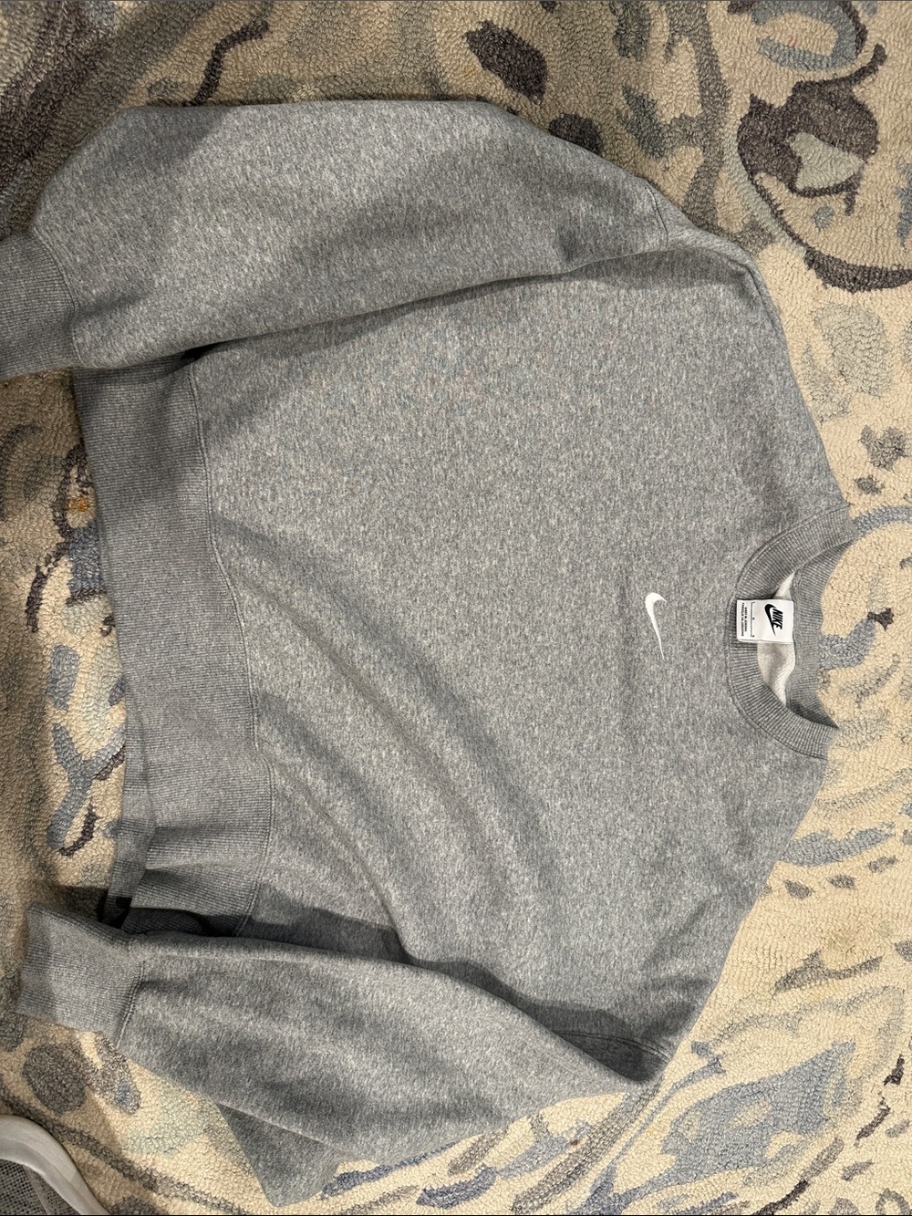 Nike Gray Crewneck Sweatshirt with White Swoosh